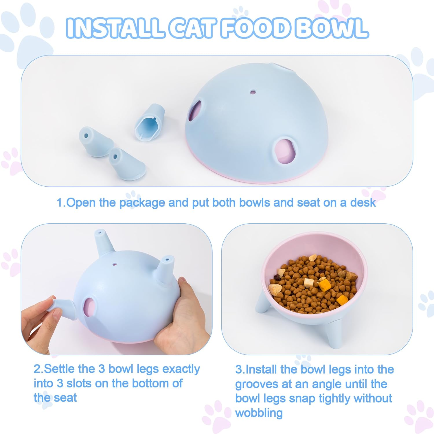 Feeding Bowl for Cats and Dogs 15&deg; Tilting Cat Bowls anti Vomiting Cat Bowl for Small Kittens Dogs image number 6