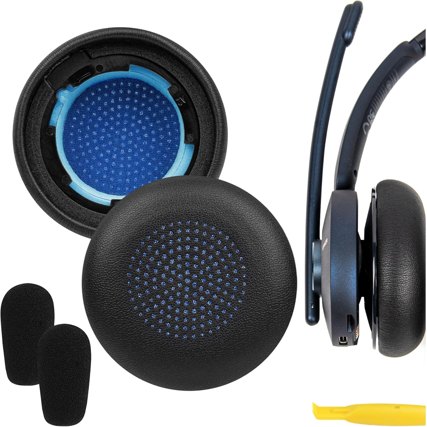 Geekria Quickfit Replacement Ear Pads Compatible with Anker Powerconf H700, H500 Headphones, Ear Cushions (Black) image number 5