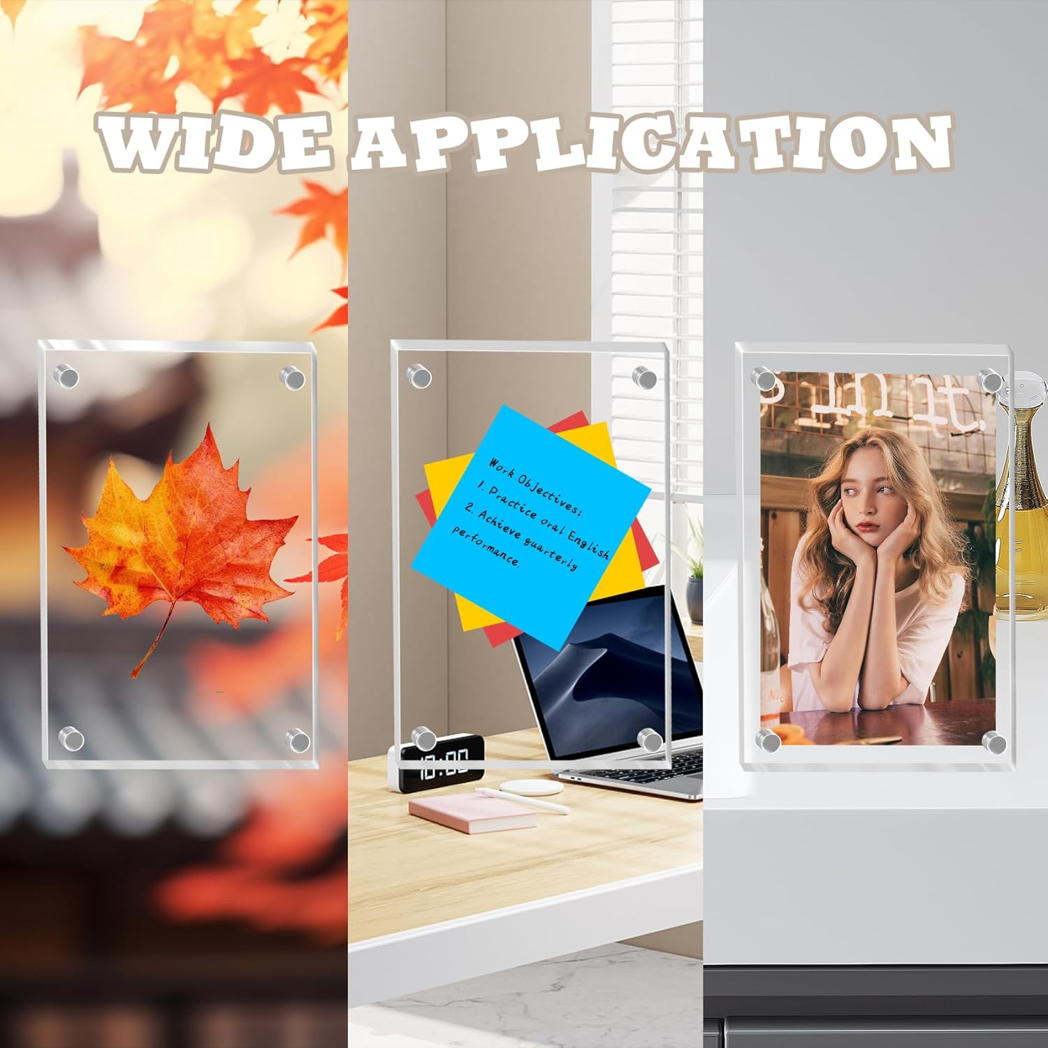 10 Pack Magnet Picture Frames for Fridge, Acrylic Clear Picture Frame Polaroid Frames for Refrigerator Magnet Double Sided Photo Display for Instax Mini Frameless Frame, 2.36"X3.54" image number 6