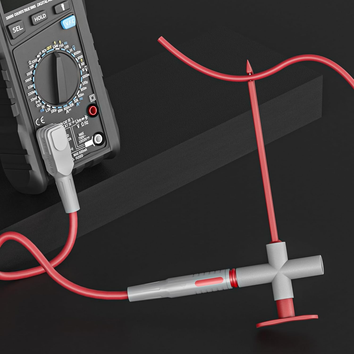 Goupchn 2PCS Multimeter Test Leads 4Mm Banana Plug Male to Male with Puncture Probes Wire-Piercing Test Clip Tool for Multimeter Testing Automotive Car Repairing - P1033A image number 4