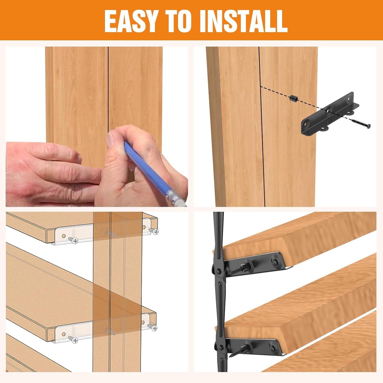 Suemisi Louver Bracket Kit, Louver Hardware Set,Window Shutter Hardware,Deck Sunblind System for Fence,Garden, Shutters and Blinds (1) image number 2