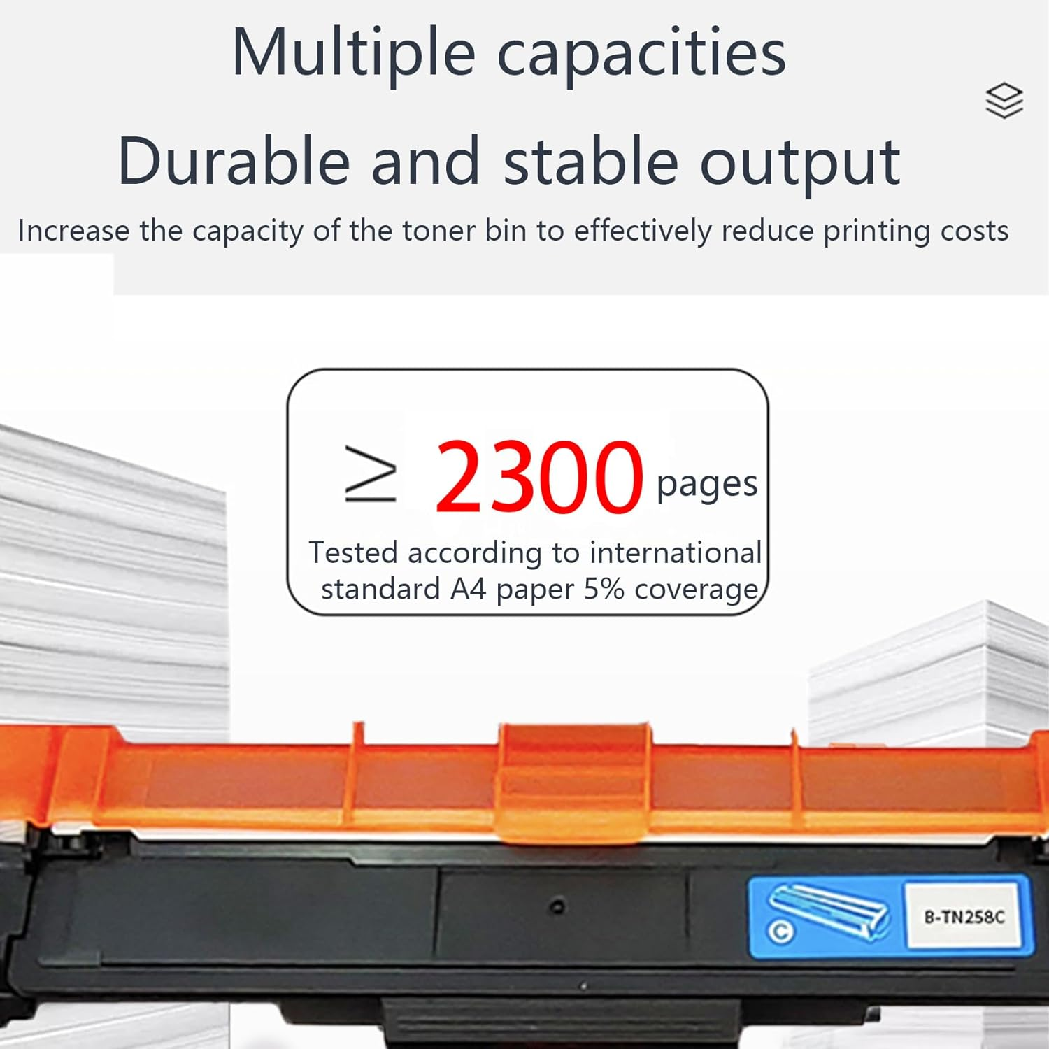 JOJOBE Planet TN-258XLC Compatible Toner Cartridge with Brother MFC-L8390CDW L3755CDW L3760CDW L8240CDW HL-L3280CDW L3240CDW DCP-L3520CDW L3560CDW , 2300 Pages per Cartridge Cyan image number 4