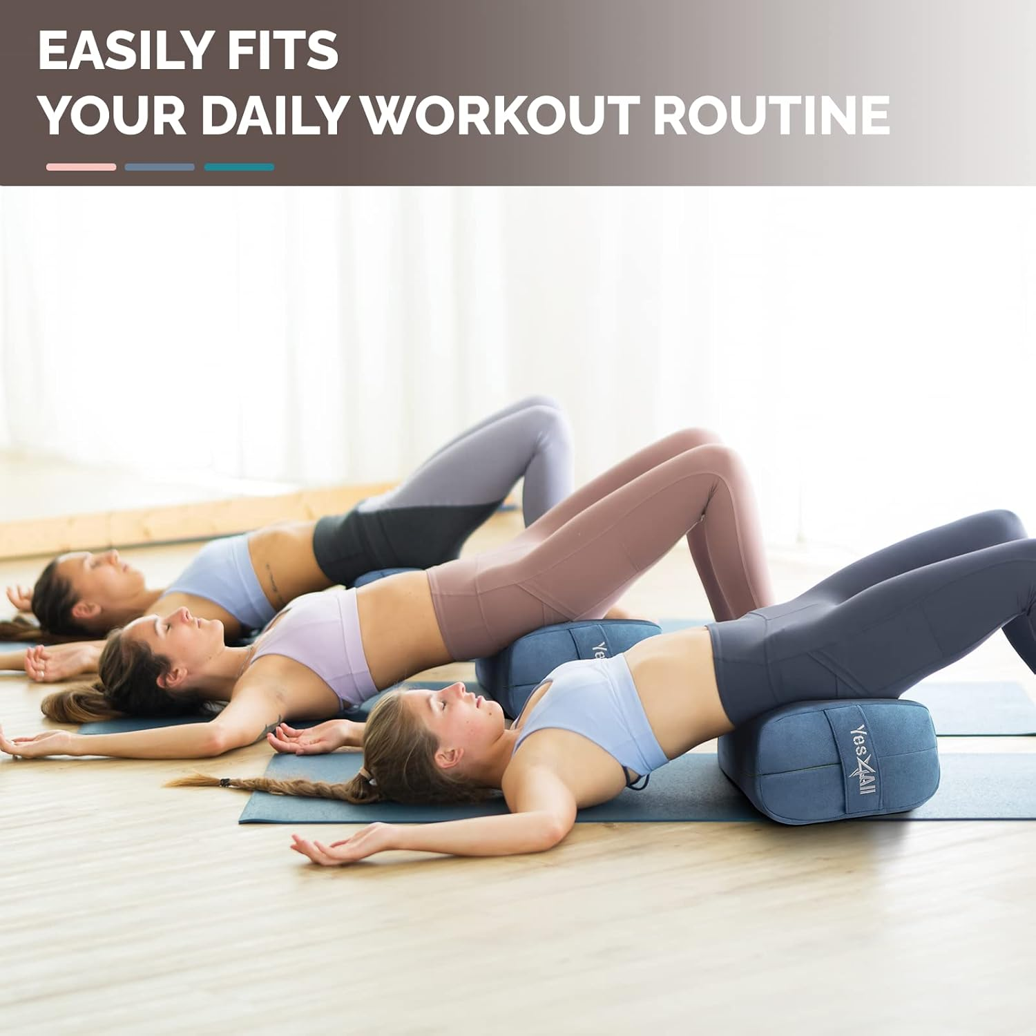 Yes4All Triple-Layer Sponge Yoga Bolster Pillow for Restorative Yoga & Meditation - Versatile Yoga Support Pillow, Balance & Poses Modification - Emarald image number 5