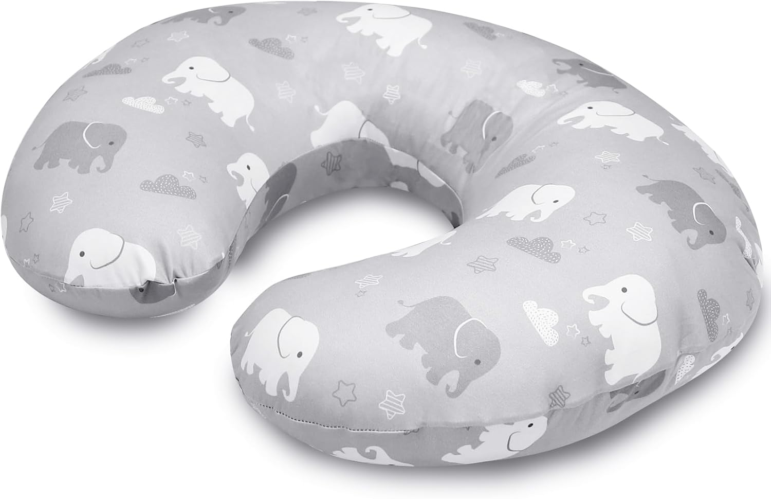 Baby Nursing Pillow, and Body Positioner for Breastfeeding and Bottle Feeding，Awake-Time Support with Removable Nursing Pillow Cover，Tummy Time Support for Baby Boys（Elephant）