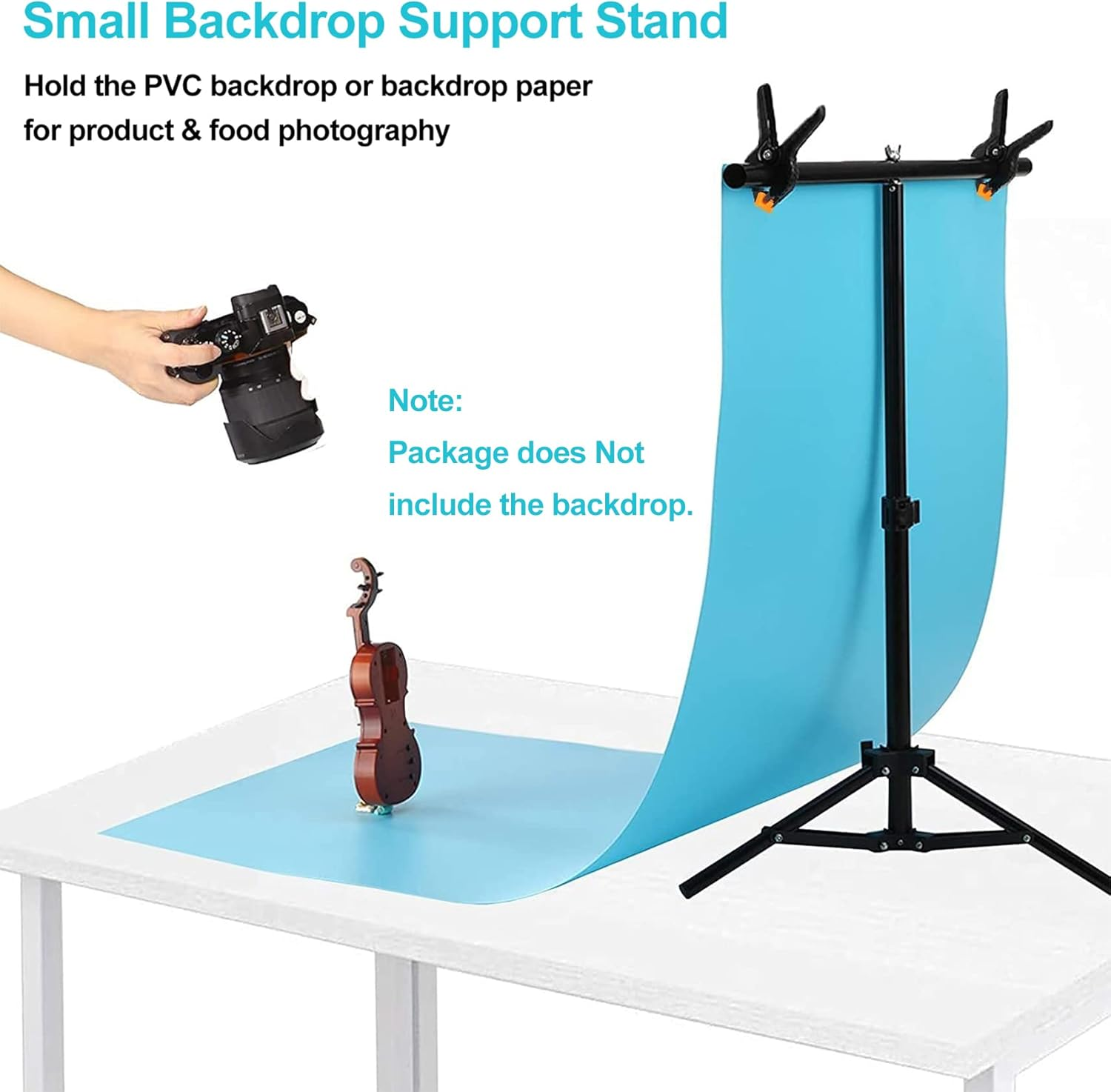 Selens 70X102Cm T-Shape Photo Backdrop Stand Poles Background Support Photography with Clamp Clips Portable Adjustable for Backdrop Product Props Photo Studio Shooting image number 6