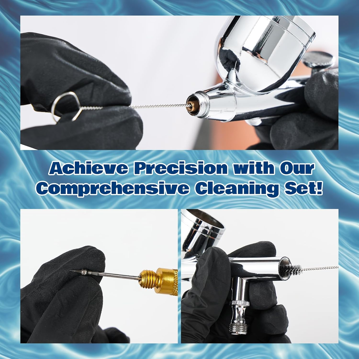 Airbrush Cleaner Kit 19.78 Fl Oz - with Nozzle Cleaner & Cleaning Brushes, Airbrush Cleaning Kit for Water-Based Acrylic Airbrush Paint, Art Tools, Brushes & Airbrushes image number 5