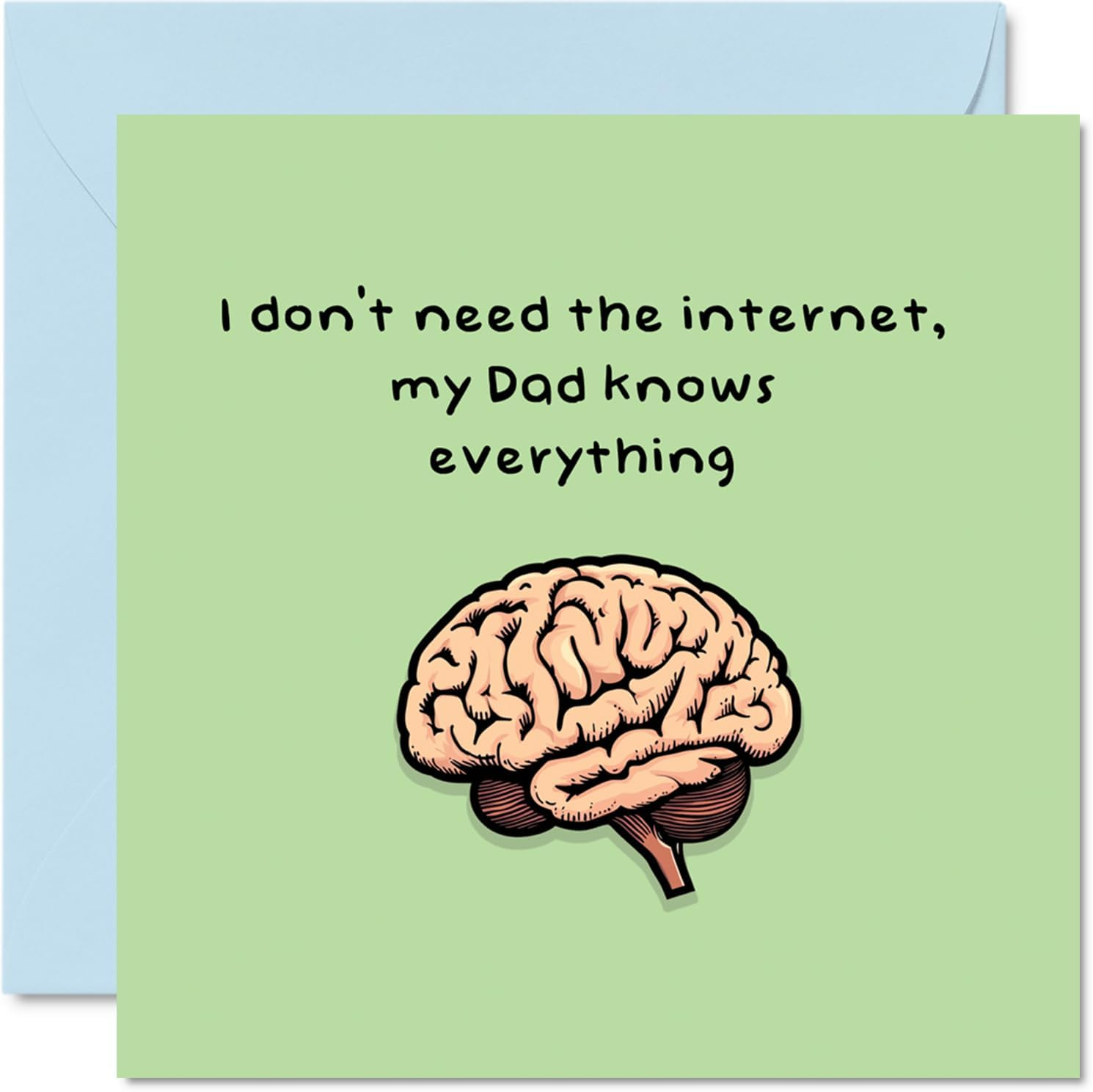 Dad Fathers Day Card - Dad Knows Everything - Happy Birthday Card for Father from Son Daughter, 145Mm X 145Mm Birthday Bday Greeting Cards