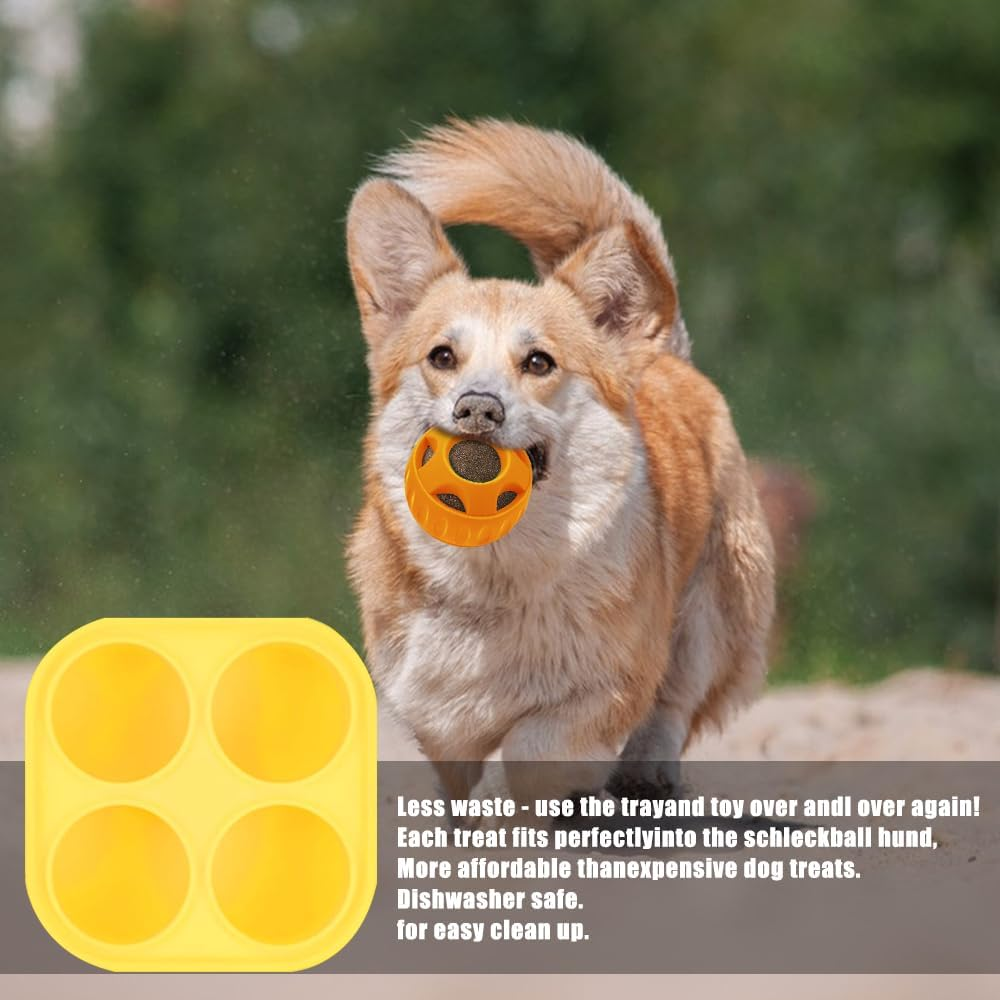 XPJBKC Lick Ball for Dogs, Dog Toy Ball, Woof Pupsicle, Durable Lick Ball Dog Set, Pupsicle Dog, Anxiety Relieve Interactive Dog Toy (Ball + Tray) image number 3