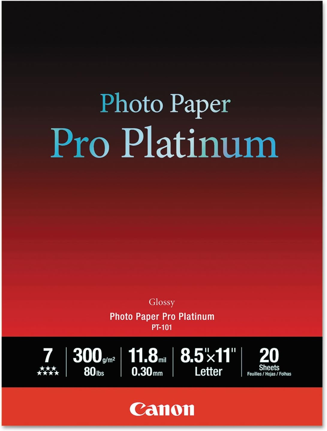 Canon 2768B022 Photo Paper Pro Platinum, 8.5 X 11 Inches, 20 Sheets image number 1