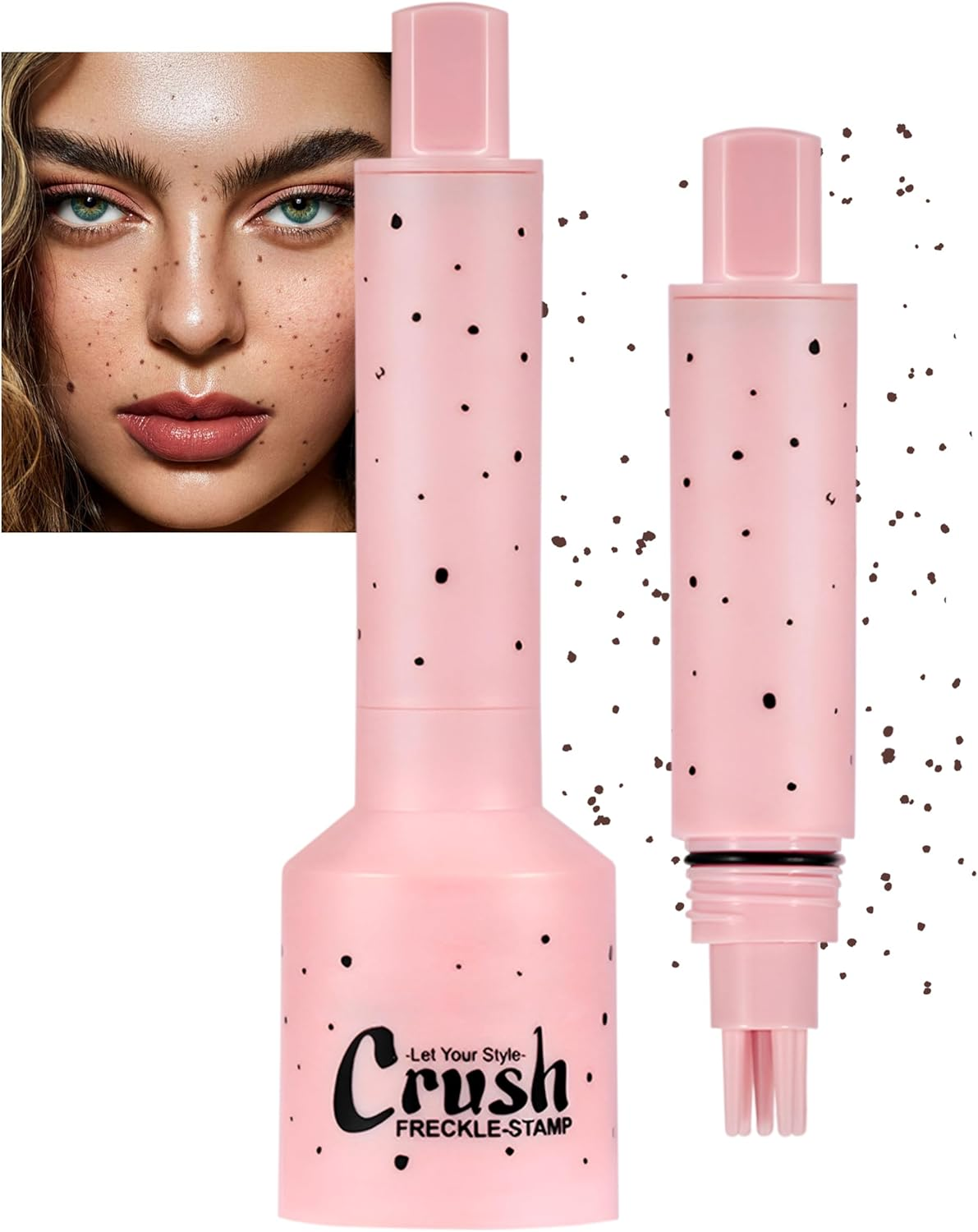 Erinde Natural Faux Freckle Stamp Pen, Waterproof Long-Lasting Natural Freckle Makeup Stamp, Quick Dry Easy to Use Freckle Tool for Women and Men, Beginners & Professionals Face Makeup #03