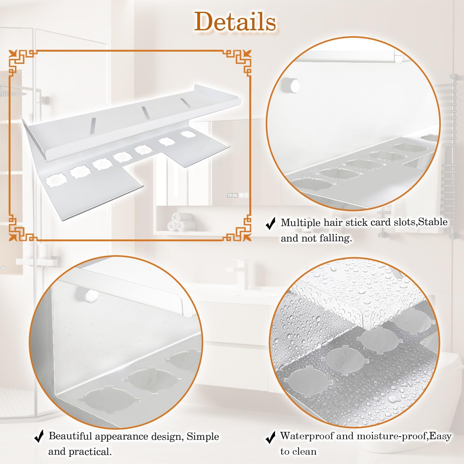 Yimerlen Straightener Holder Compatible with Dyson Airwrap Wall Mount Storage Rack for Curling Iron Attachments and Complete Styler (White-Sus304) - White image number 4