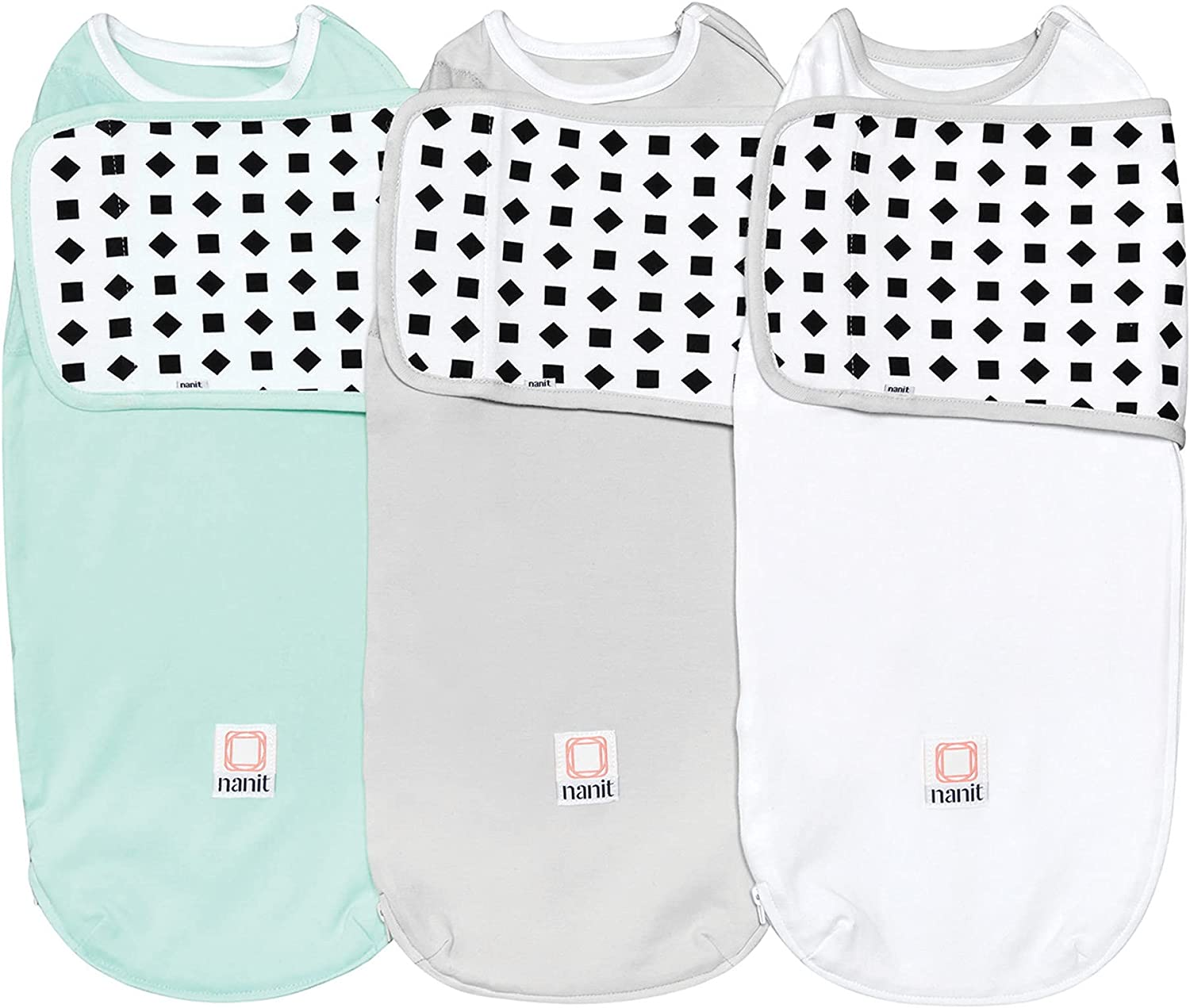 Nanit Breathing Wear Swaddle 3-Pack &Acirc;&euro;&ldquo; Works Pro Baby Monitor to Track Breathing Motion Sensor-Free, Real-Time Alerts, 100% Cotton, Size Large, 3-6 Months, Multi-Color image number 3