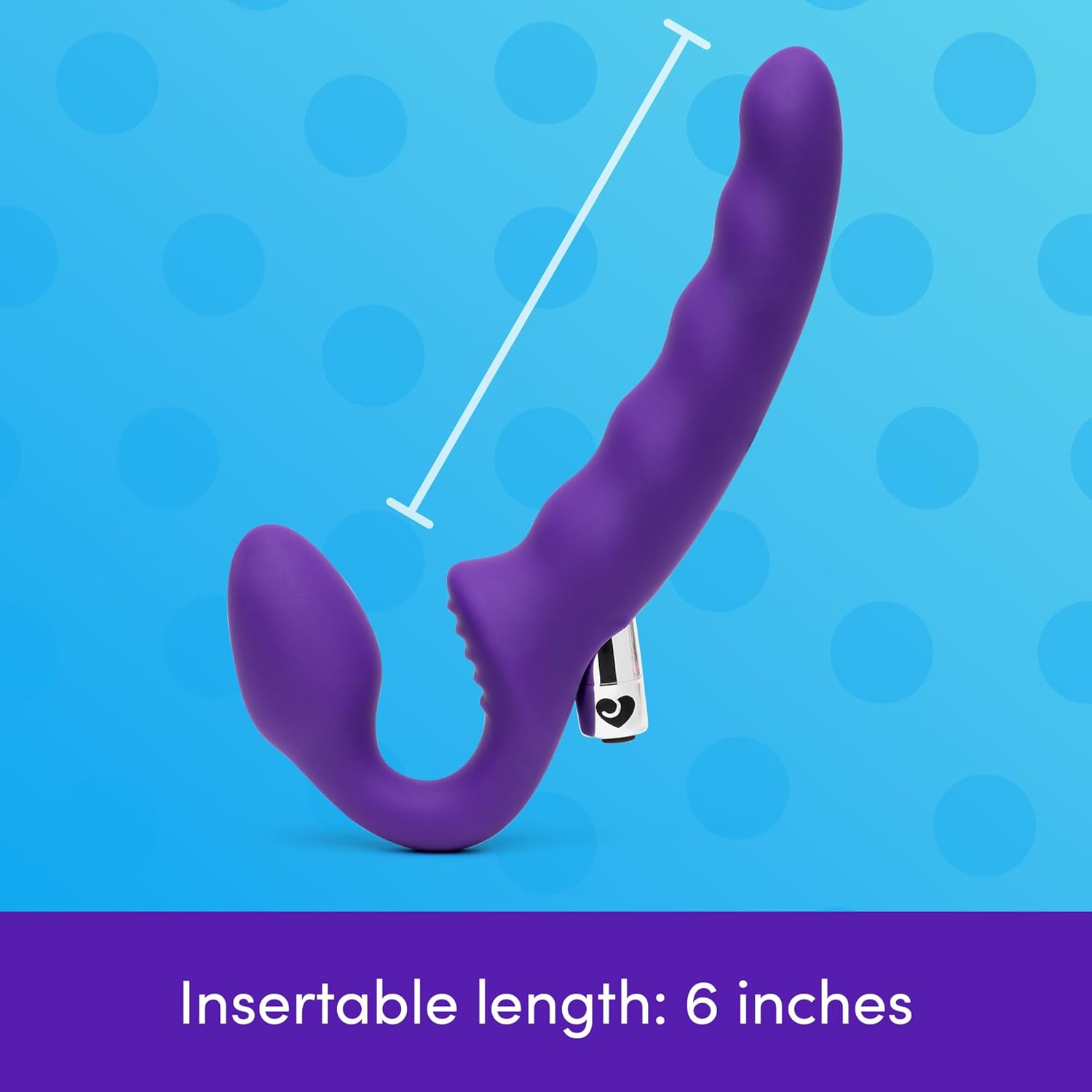 Lovehoney Posable Strapless Strap on Dildo for Women | 6 Inch Silicone Rippled Double Ended Dildo Vibrator for Couples | Rechargeable Bullet Vibrator with 10 Modes | Textured Clit Stimulator Sex Toy image number 1