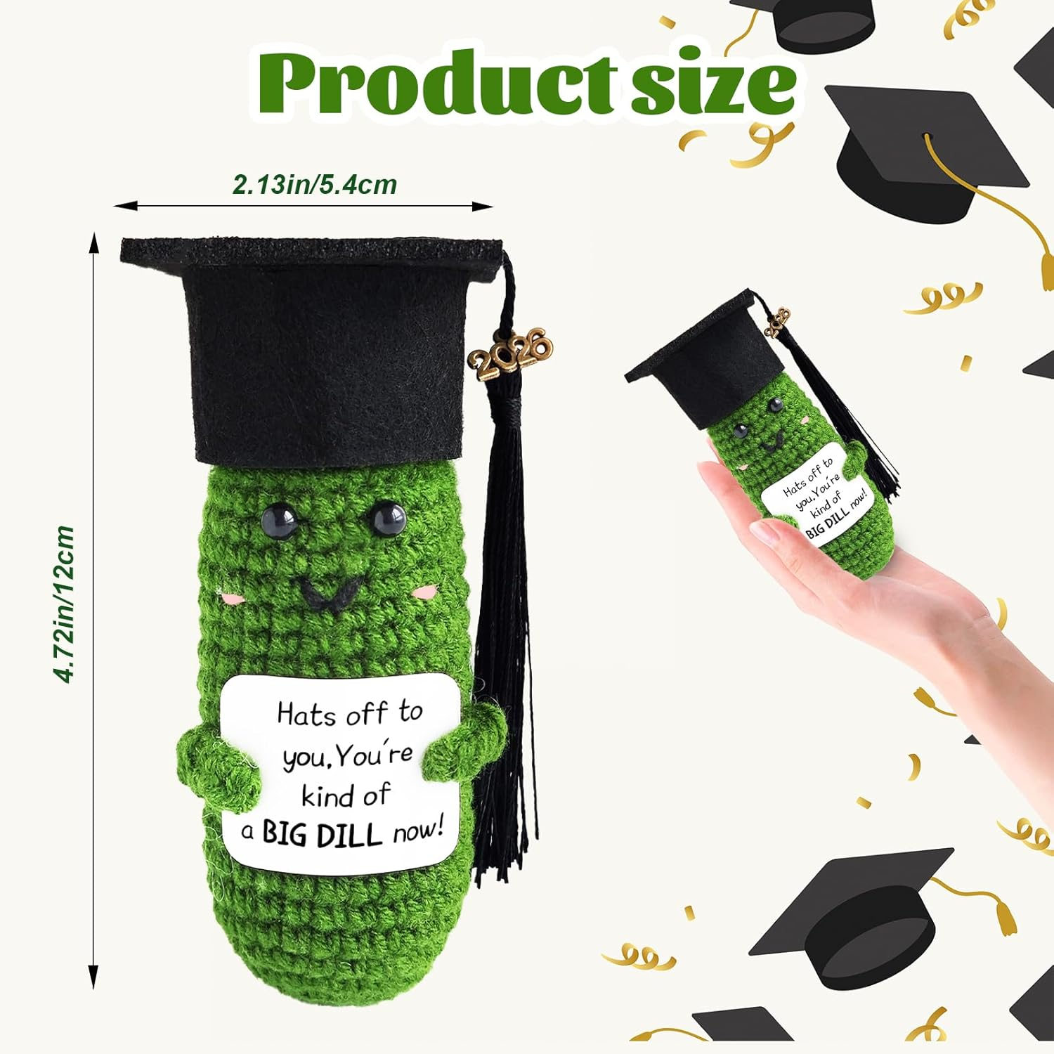 Graduation Gifts 2026, Funny Positive Graduation Pickle Gifts, Grad Ornament Gifts Her 2026, High School University Graduation Gifts Her Him (Cucumber) image number 2