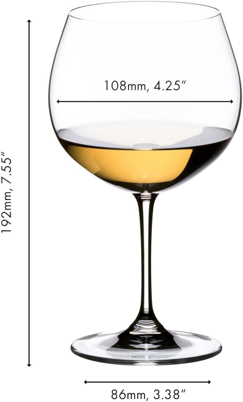 Riedel Vinum Oaked Chardonnay/Montrachet Machine-Made Crystal Glass, Clear &ndash; Wide Bowl for Full Expression of Oaked Chardonnay &ndash; Luxury Glassware for Wine Enthusiasts &ndash; 640 Ml Capacity (Pack of 2) image number 2