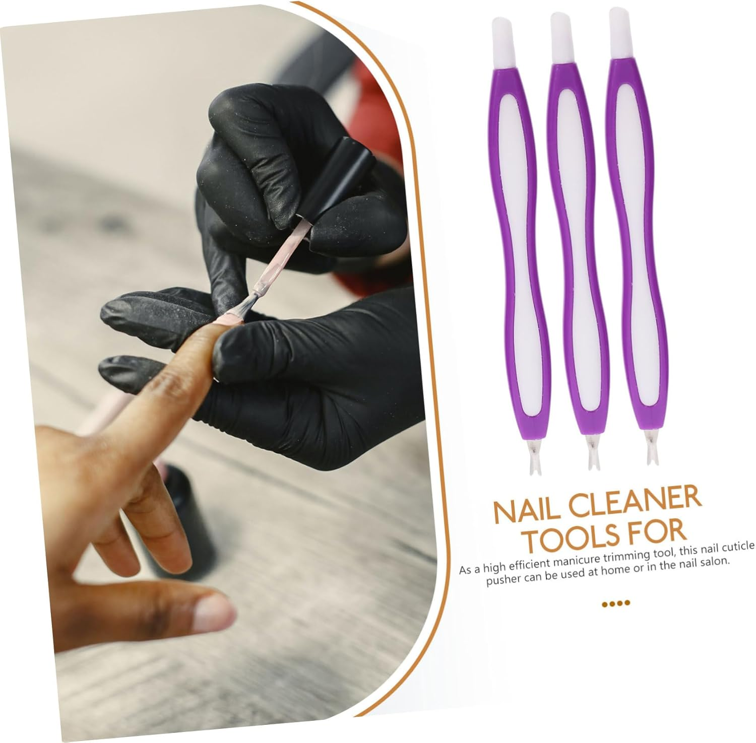 Gogogmee 3Pcs Stainless Steel Dead Skin Fork Set Cuticle Remover Nail Art Tool Professional Manicure Tool for Easy Dead Skin Removal Random Color