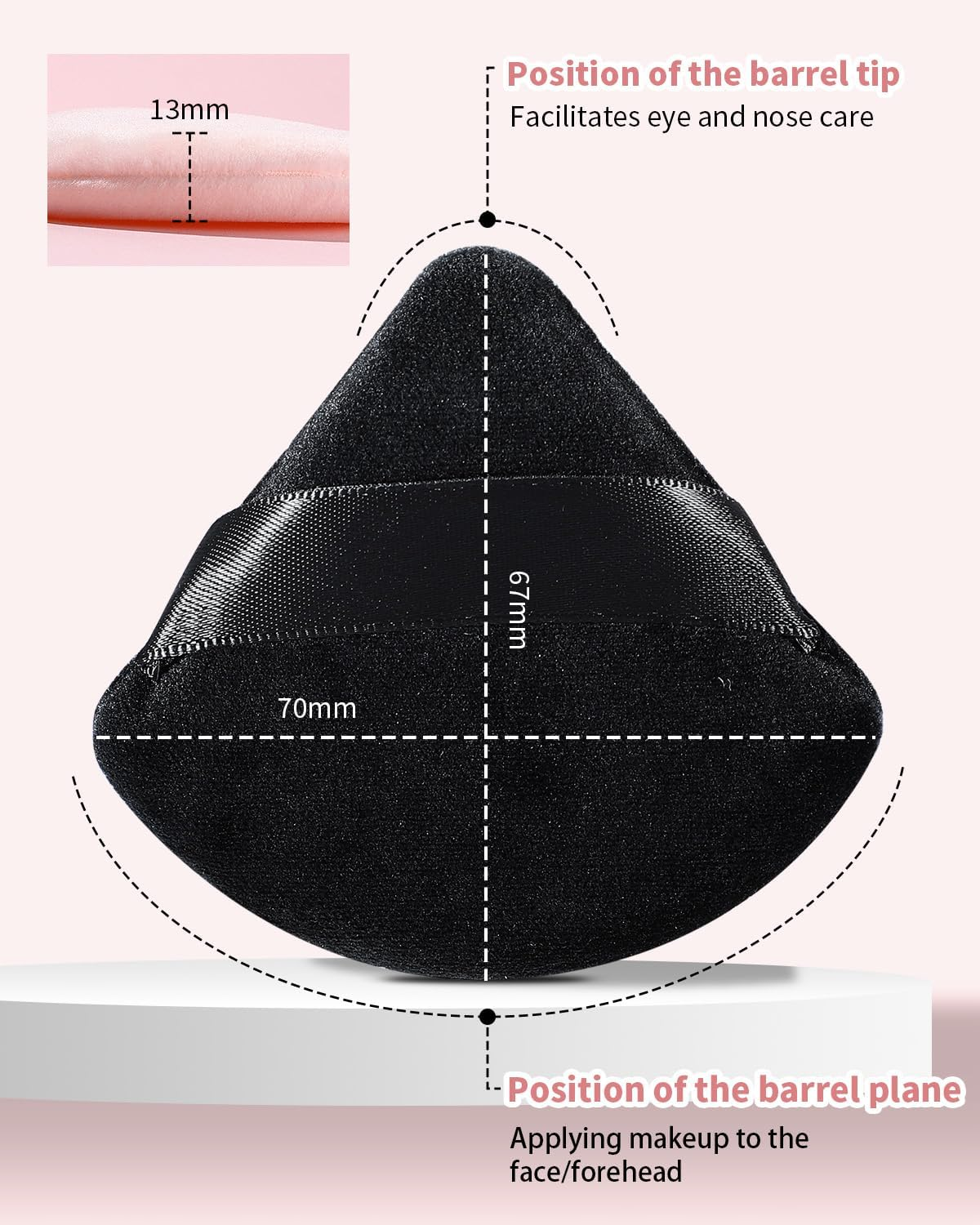 EIGSHOW Triangle Makeup Powder Puff, Face Sponge, Soft Plush Powder Sponge, Suitable for Baking Powder Makeup or Blush, Pink and Beige, Pack of 4 (M113) image number 5