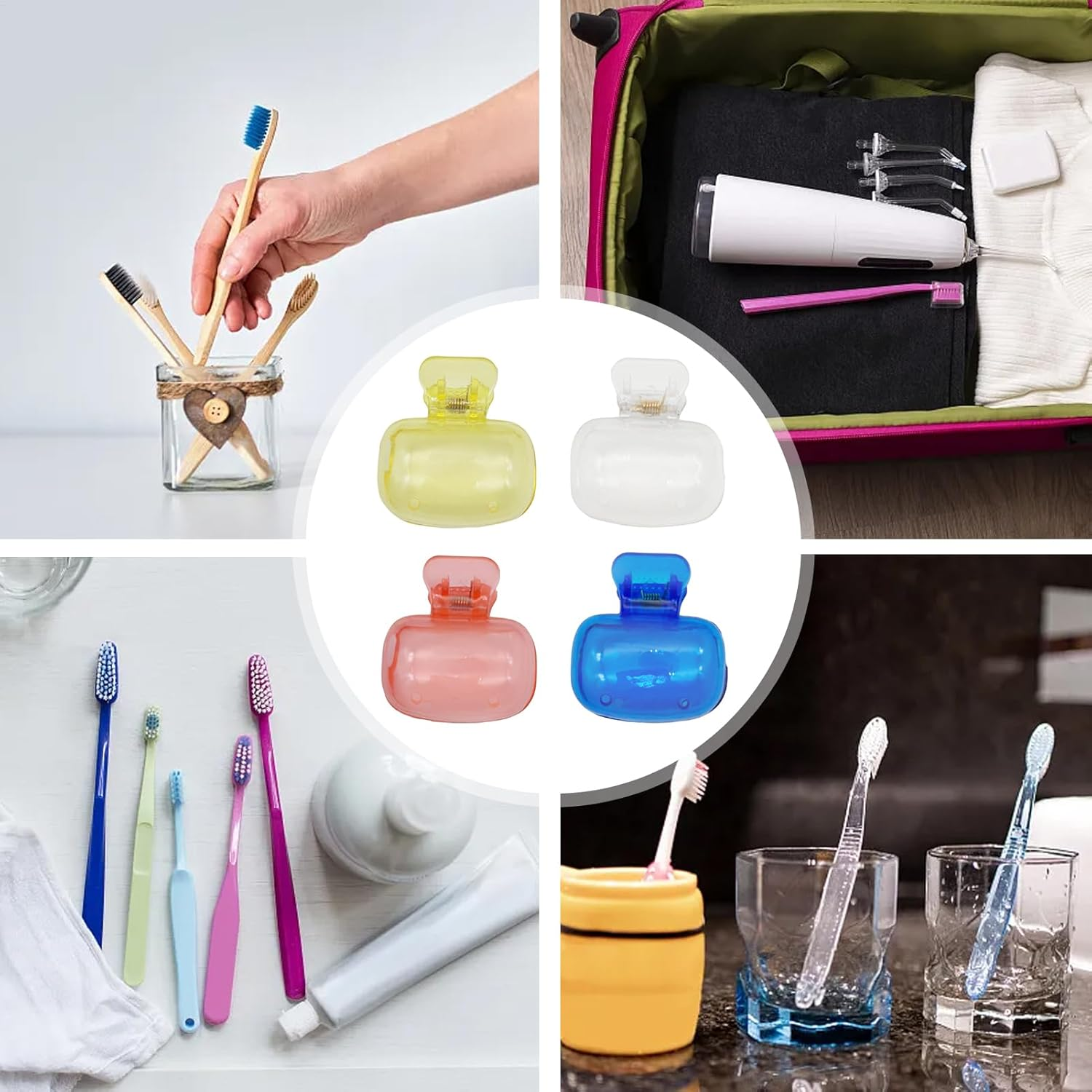 Toothbrush Caps, Toothbrush Head Pod Case | Portable Holder Container Clips for Adults Kids Dorm Household Camping Business Travel School image number 1