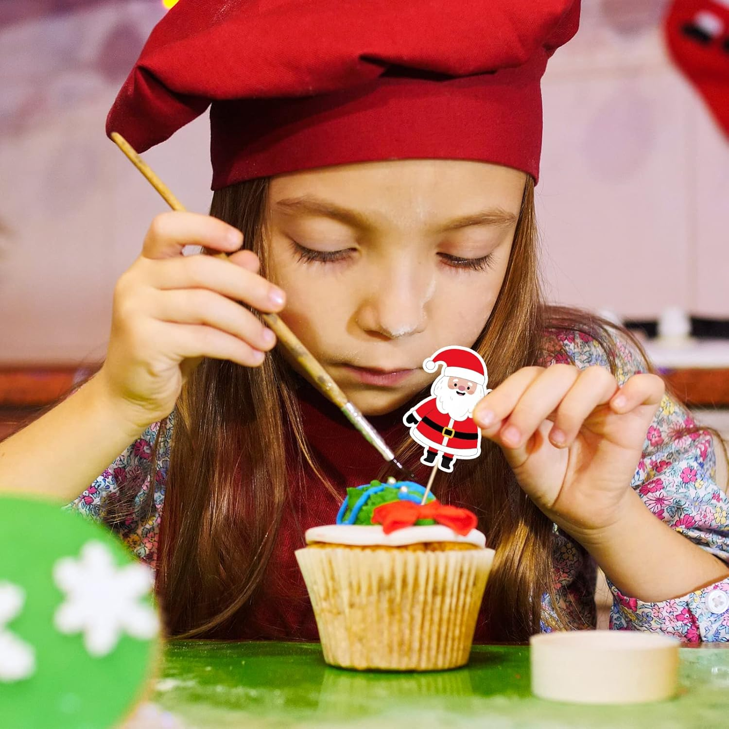 R1Chy 144PCS Christmas Cupcake Toppers Toothpicks &ndash; Xmas Holiday Cocktail Appetizer Cake Decorations Party Supplies Picks