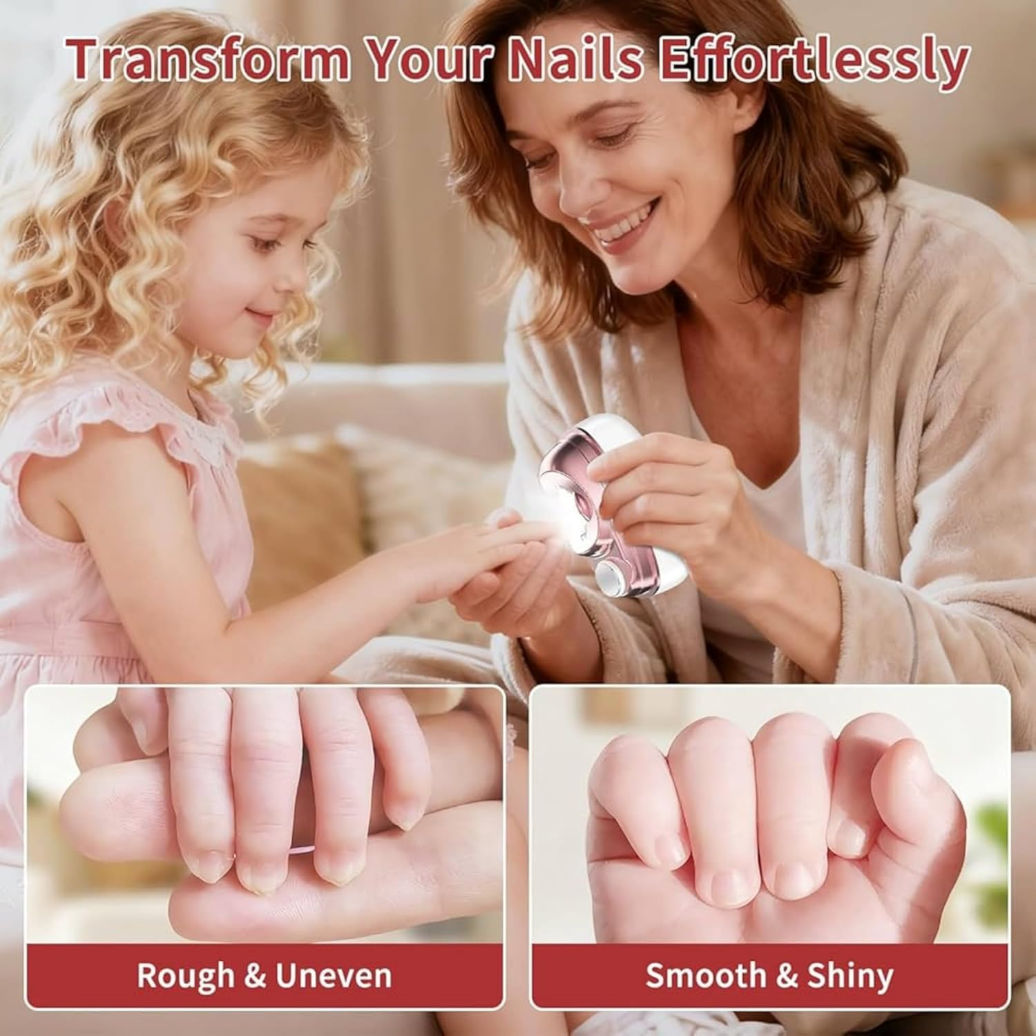 2026 New 4-In-1 Electric Nail Clippers, Electric Automatic Nail Clipper, 2 Speed Gears Adjustable Nail Cutter, Smart Nail Clipper with Polishing Light & Clip Storage, Seniors Gifts, Gifts for Women,Mom image number 4