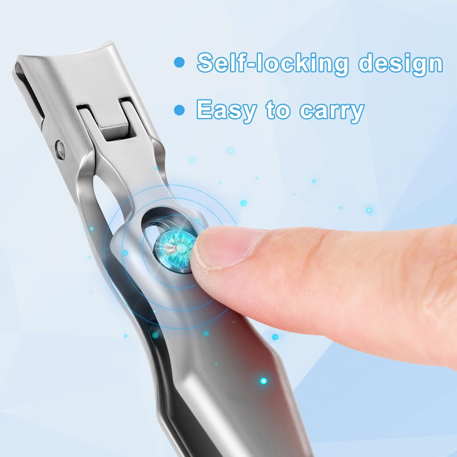 Toe Nail Clippers for Thick Nails, Sharp Nail Clippers Wide Mouth Toenail Clippers Seniors Super Sharp Stainless Steel Nail Clippers for Men Women (Silver) image number 2