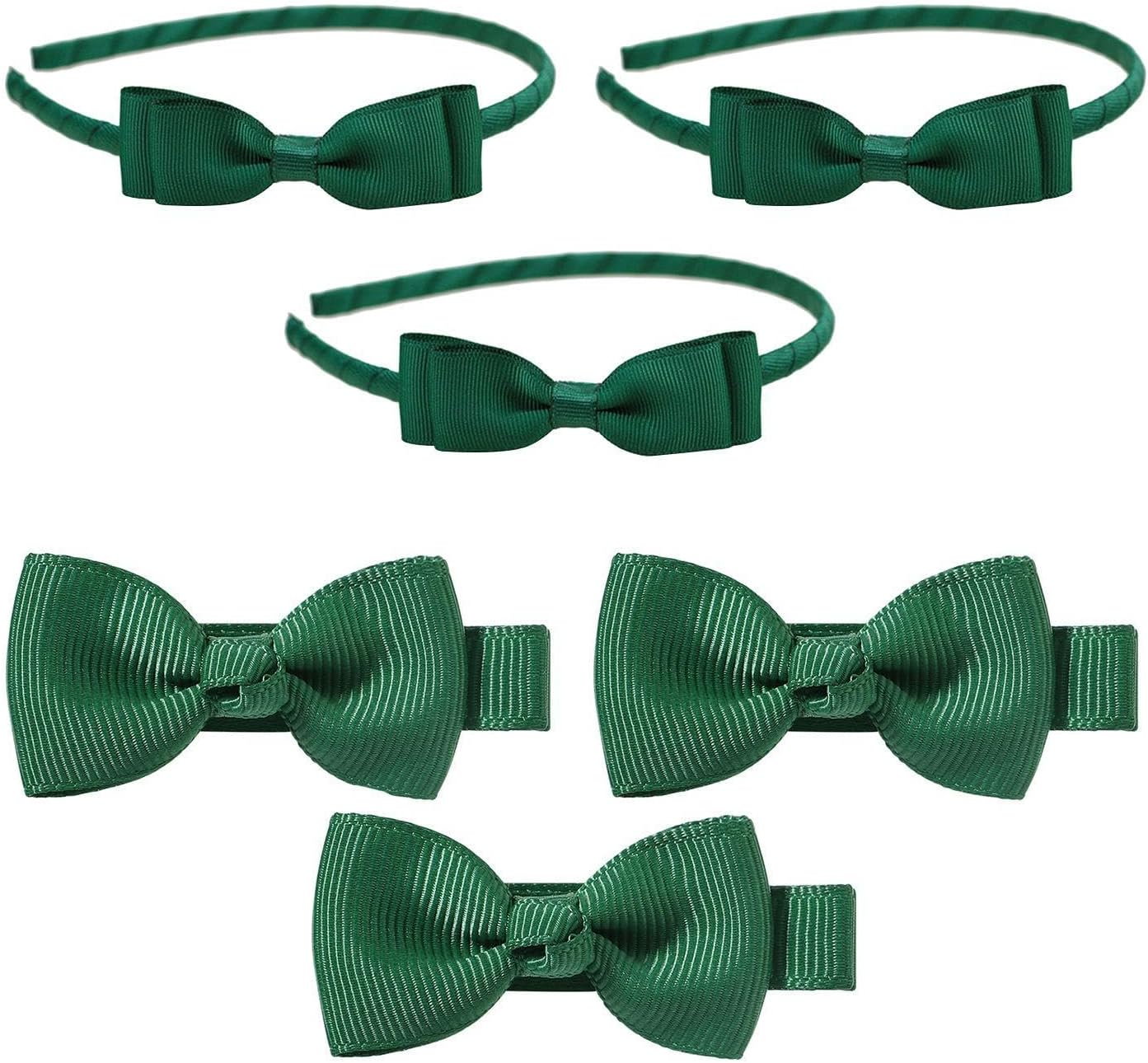 Pack of 3 Bow Hair Bands and 3 Pieces Bow Hair Clips, Bow Hair Accessories, Cute Hair Accessories, Girls Hair Accessories, School Hair Accessories image number 3