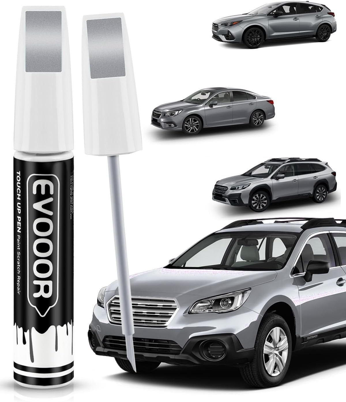 G1U Ice Silver Metallic Touch up Paint Compatible with Subaru Exact Match 2 in 1 Touch up Paint for Chips and Nicks Repair with 2Pcs Disposable Micro Applicators