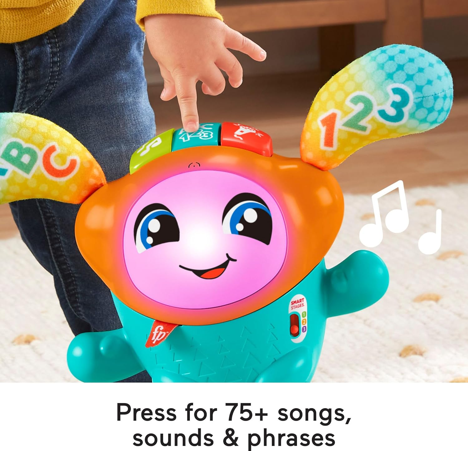 Fisher-Price Baby & Toddler Learning Toy DJ Bouncin&rsquo; Beats with Music Lights & Bouncing Action for Ages 6+ Months image number 5