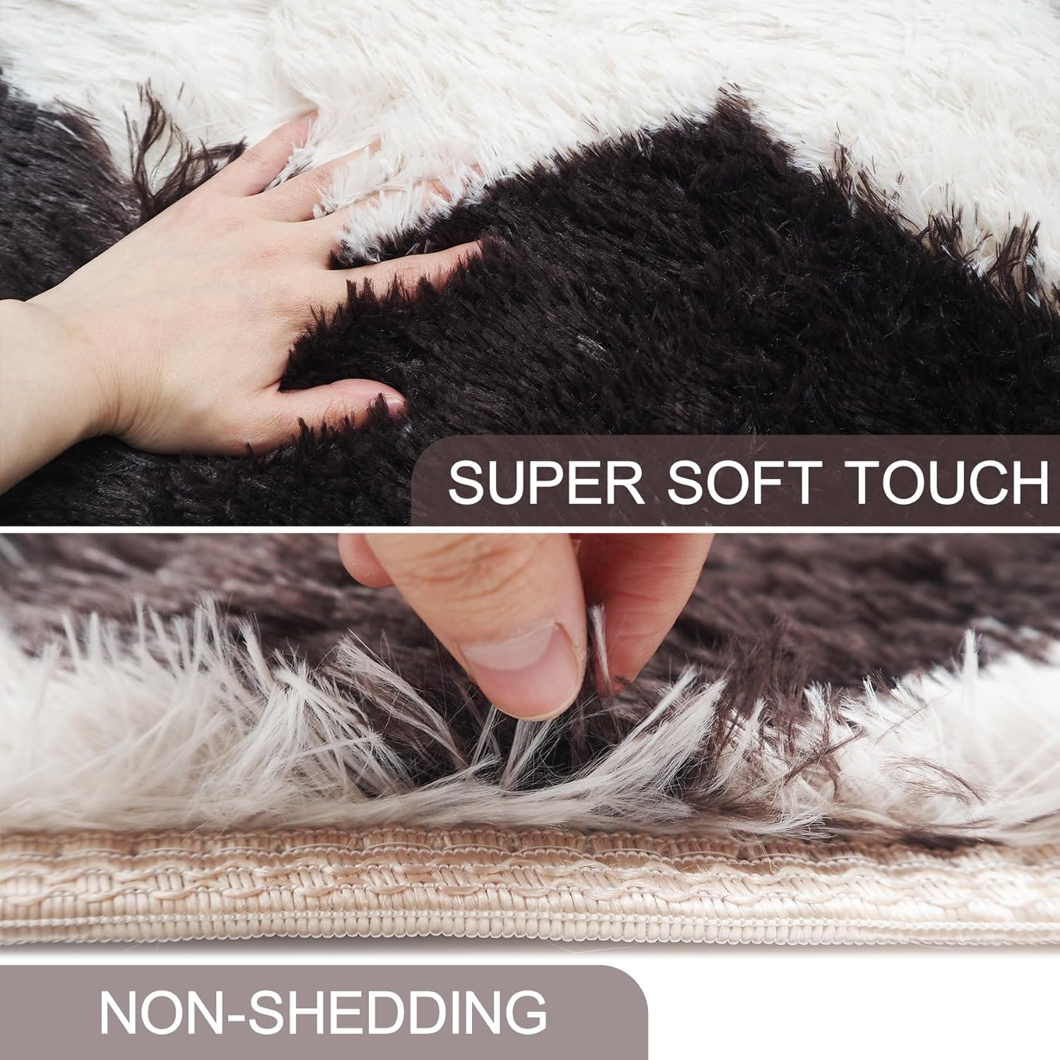 Fluffy Soft Plush Area Rugs, Shaggy Rugs for Living Room Playroom, Large High Pile Fuzzy Indoor Carpet for Bedroom, Geometric Furry Floor Carpets for Kids Home Decor (Colorful Wavy, 200X140Cm) image number 3