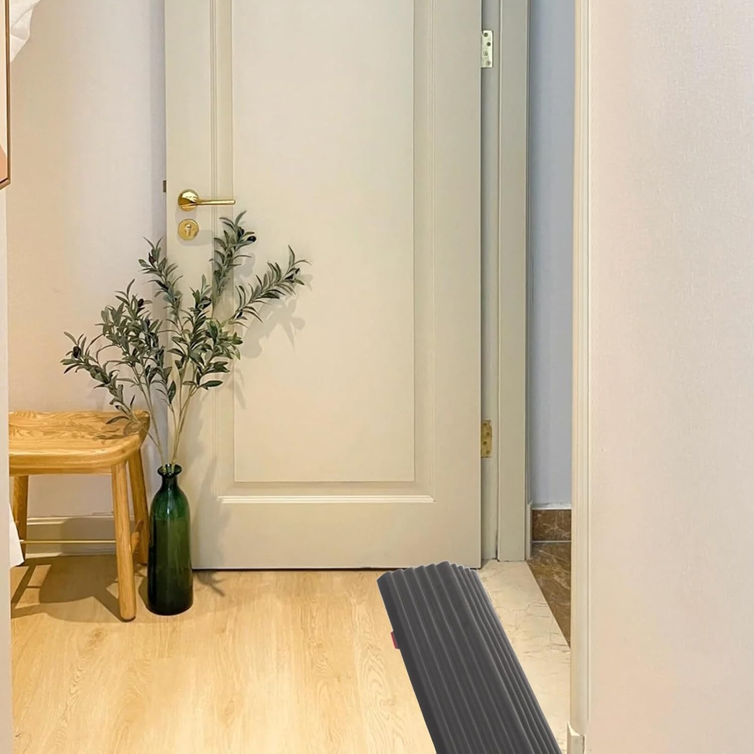 Iplusmile 2Pcs Door Threshold Ramp for Robot Vacuum Cleaner, Universal Bathroom Doorways Climbing Mat Threshold Strip for Wheelchair Sweeping Machine (1.3 X17Cm) image number 1