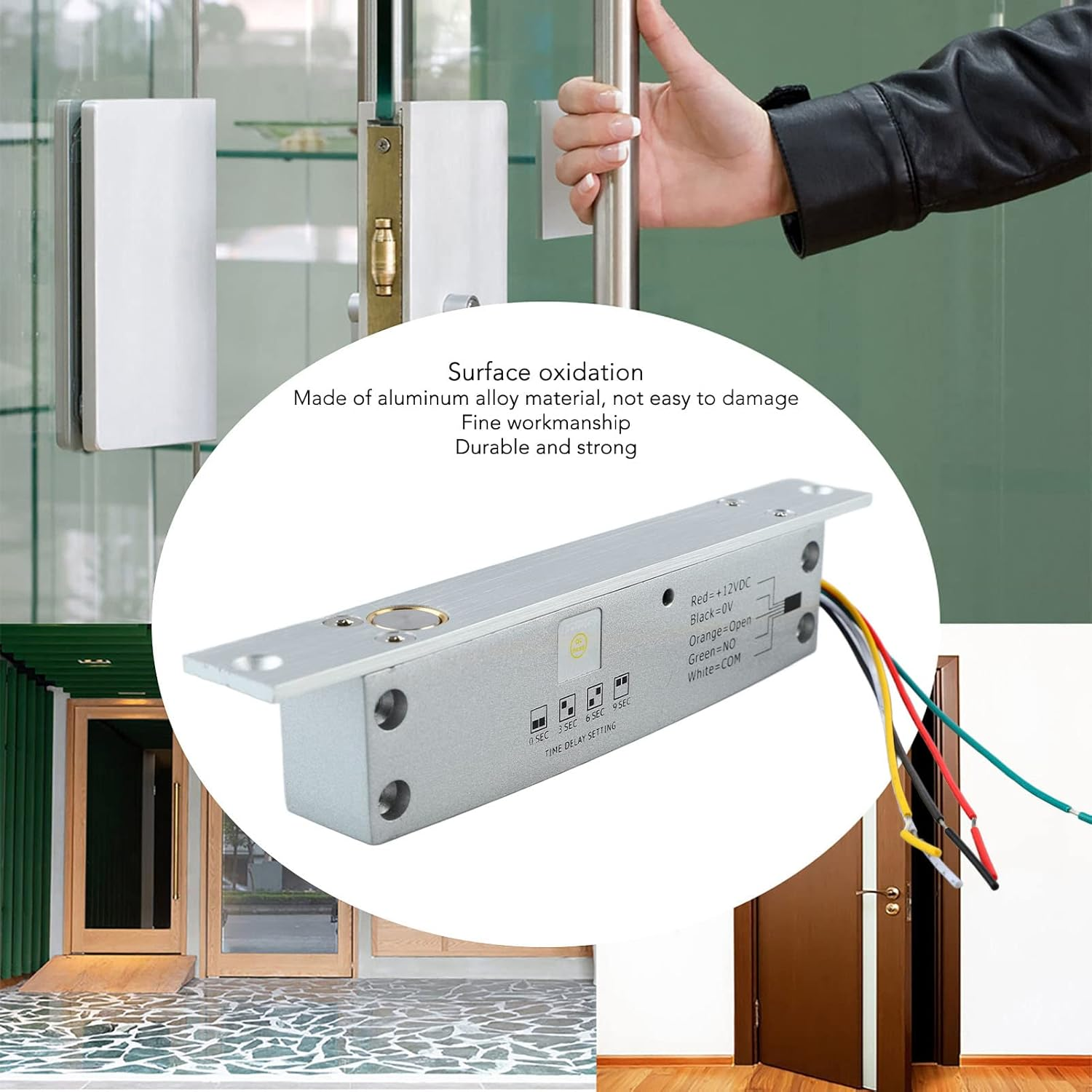 GUPE Electric Bolt Lock, DC12V Aluminium Alloy, Stainless Steel Deadbolt, Time Delay, anti Prying, Security Lock, Door Control image number 6