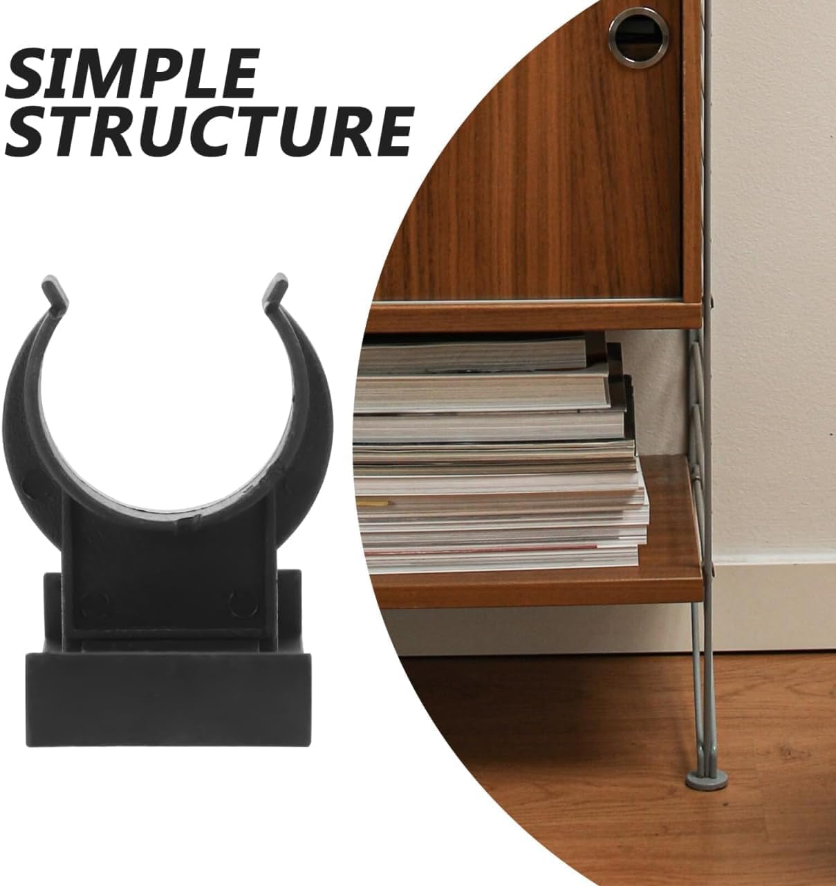 Liyquint 20Pcs Kitchen Kick Board Plinth Clips Cabinets, Foot Plinth Clips, Securely Install Your Cabinets with These Durable Clips (Black) image number 6