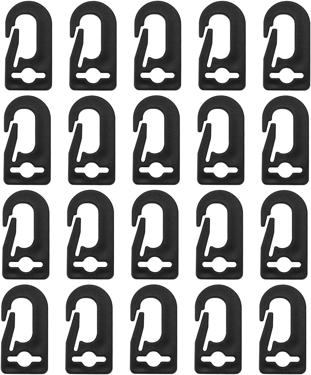 20Pcs Black Plastic Carabiner Hook Flag Hooks Plastic Flag Pole Clip Snap Suitable for Flagpole Flags within 18Mm Width Accessories Tool image number 2