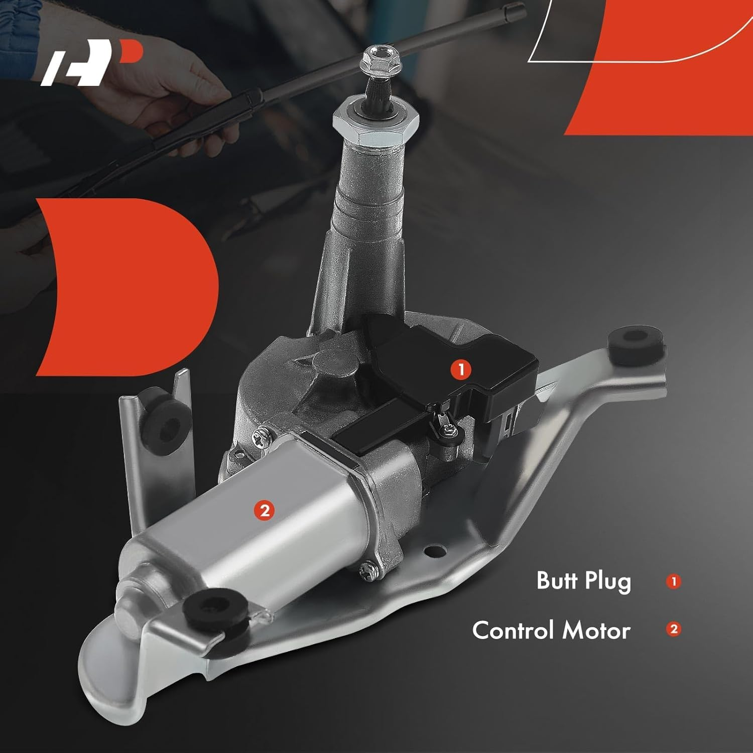 A-Premium Rear Windshield Wiper Motor Compatible with Honda CR-V CRV 2007 2008 2009 2010 2011, 2.4L, Sport Utility, 3-Pin, Replace # 76710-SWA-003, 76710SWA003 image number 2