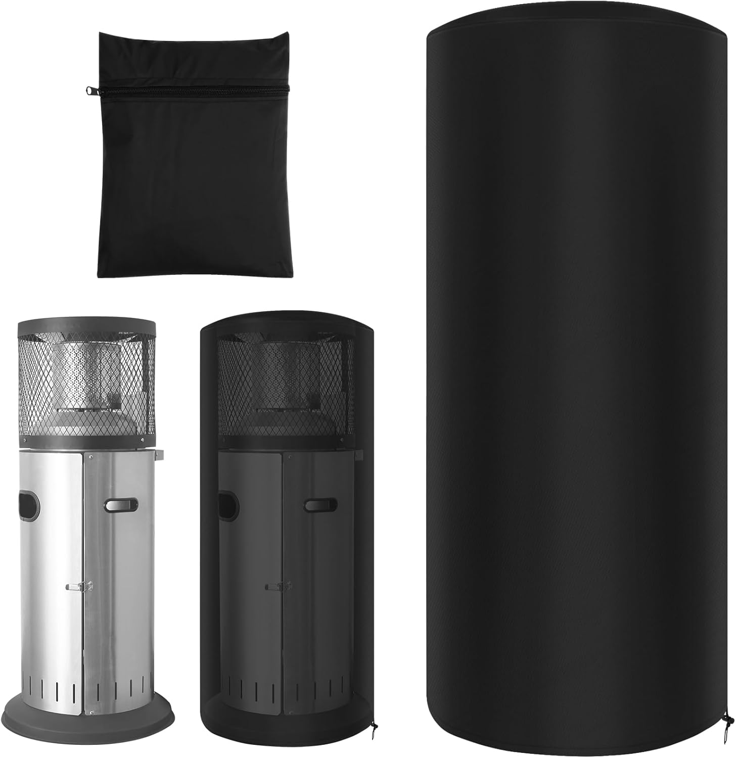 Patio Heater Cover Oxford Waterproof Garden Heater Cover Outdoor Electric Heater Storage Cover with Adjustable Drawstring Patio Propane Heater Protector for Indoor Outdoor 47.2&times;19.7&times;19.7 Inch(Black) image number 5