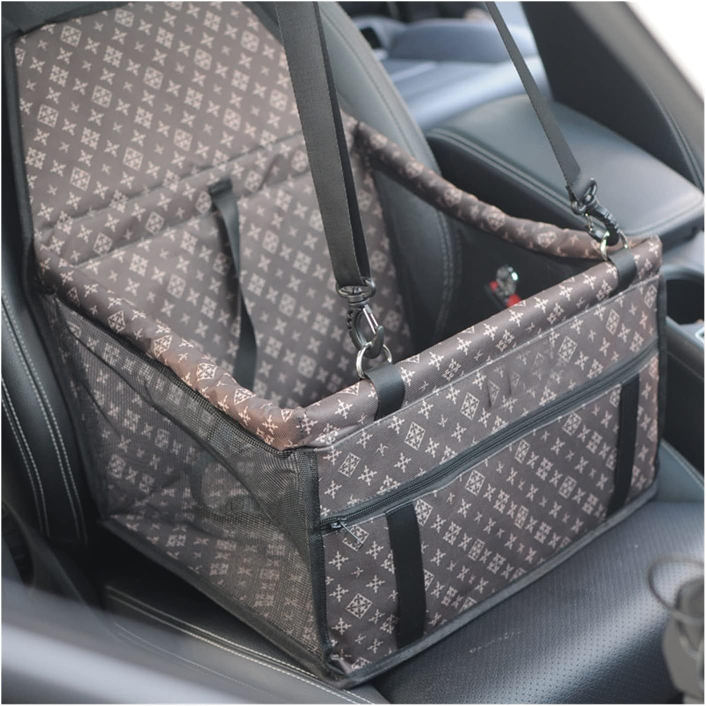 Dog Car Seat Cover Pet Carrier Dog Car Seat Cover Back Hammock Protector Transport Seat Bag Dog Hammock(Size:B-Grey) image number 3