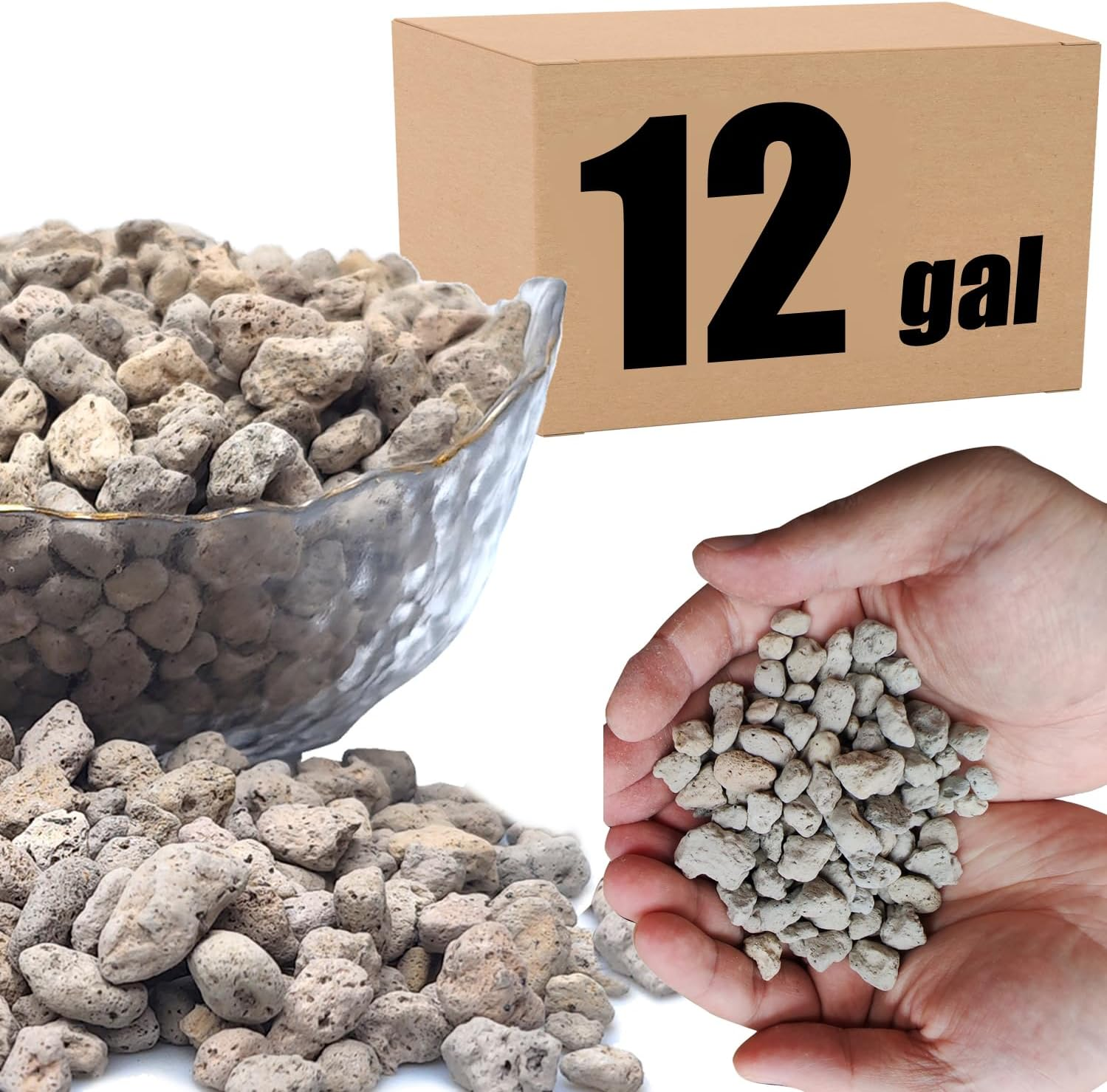 Organic Pumice for Bonsai and Horticultural 100% Natural (1 Gallons, 1/2 Inch)