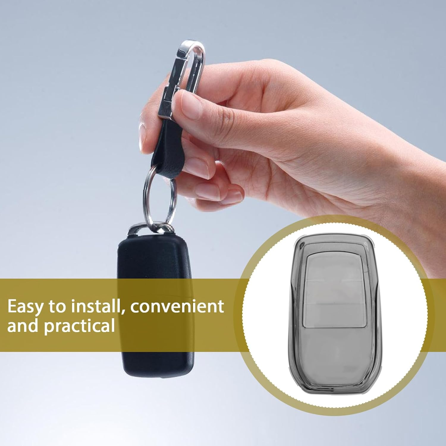 ULTECHNOVO Transparent Tpu Key Fob Cover Case for Cars and Tailored Key Fob Protector with Easy Access Compatible with Toyota Models image number 1