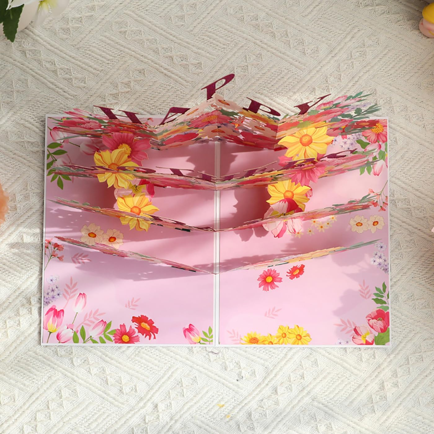 Mothers Day Card,3D Pop up Happy Greeting Card,Flowers Pop up Card for Best Mom Wife Grandma,For Birthday, Mothers Day, Anniversary image number 6