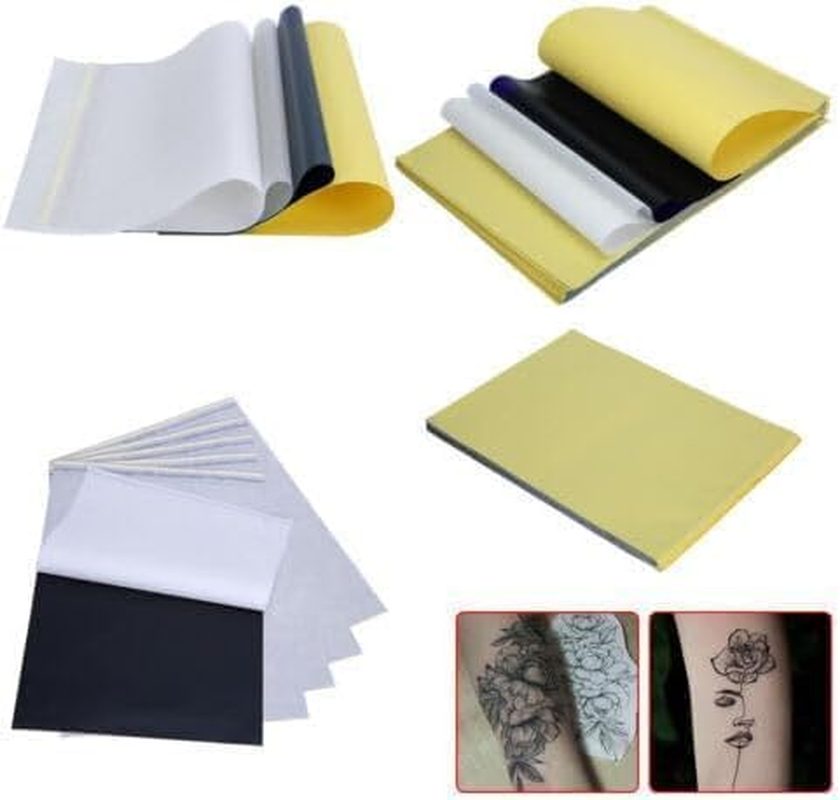 Tattoo Transfer Paper and Gel Kit, 100PCS Tatt&omicron;&omicron; Thermal Stencil Paper, 4 Layers Premium DIY Tatt&omicron;&omicron; Tracing Paper Transfer Kit Supplies, Size A4 TTP-100 (100) image number 3