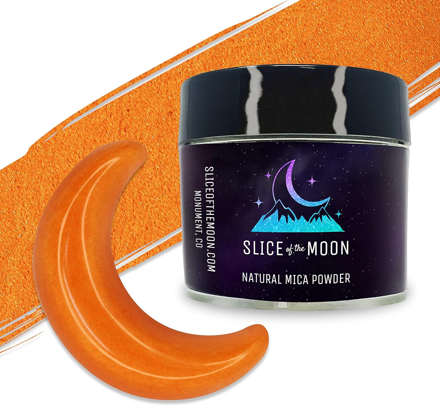Slice of the Moon | Orange Natural Mineral Mica Powder, 0.42Oz (12G) | for Personal or Professional Use - Cosmetics, Epoxy Resin Projects, Nail Polish, Soaps, Bath Bombs, and Art Projects - Magic Red image number 6