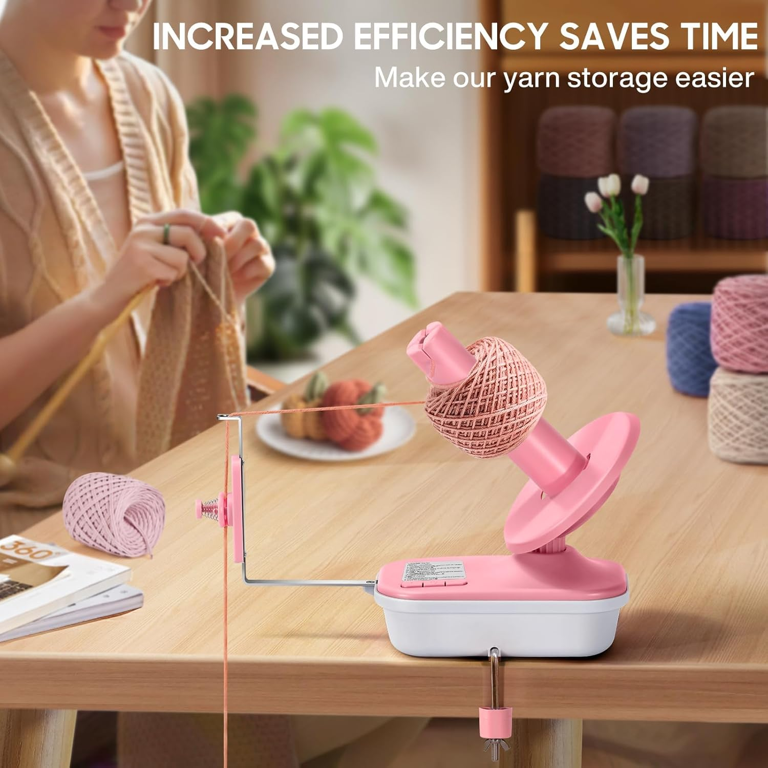 Electric Yarn Winder for Crocheting High Speed, Upgrade Three Gears Adjustable 4-10Oz Large Capacity Automatic Yarn Ball Winder, Yarn Spinner, the Helper for Knitting Enthusiast image number 5
