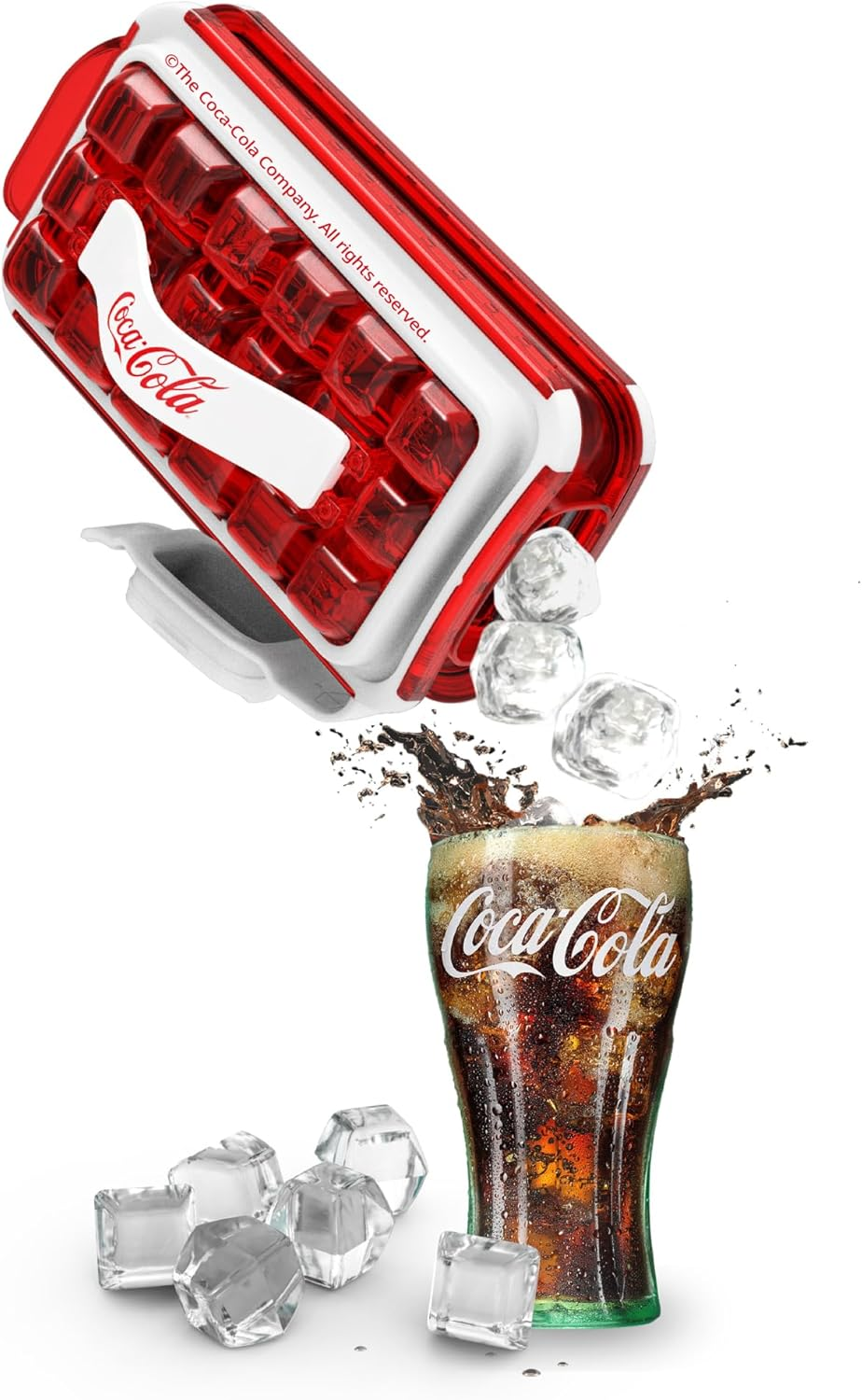 Icebreaker Nordic POP Ice Cube Tray with Lid and Coca-Cola&reg; Design - NO Spill Ice Cube Trays for Freezer - NO Touch Trays for Freezer with Lid - Make and Serve 18 Ice Cube without Touching the Ice - Pale Lemon image number 4