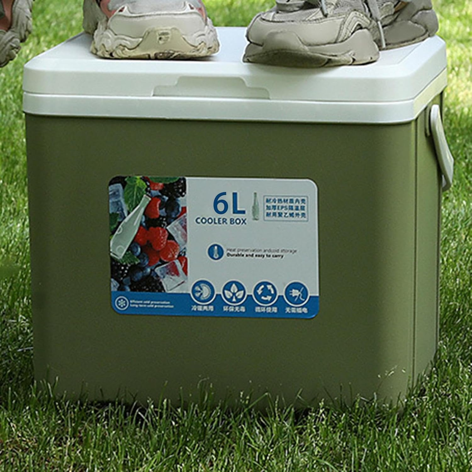 Cooler Box Insulated Box Cold Storage Portable 6L Ice Chest Small Hard Ice Box for Fishing Boat Sport Drink Picnic Barbecue image number 6