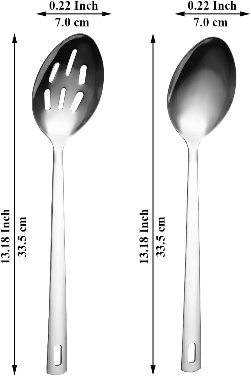 Kyraton Cooking Spoons Pack of 2, Kitchen Utensils, Serving Spoon, Cooking Utensils, Stainless Steel Kitchen Utensils for Frying, Mixing, Serving, Draining, Turning and Stirring. image number 2