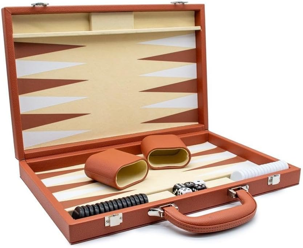 LPG Classics Leather Backgammon Set - Brown image number 2