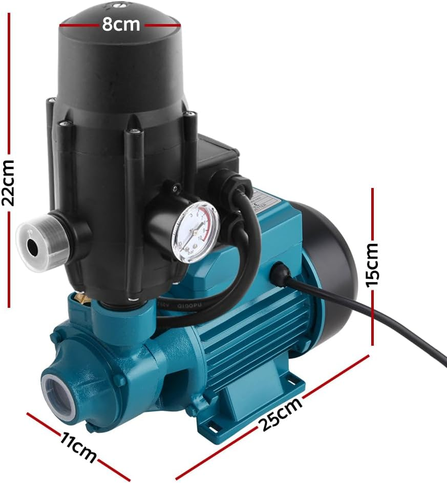 Giantz Water Pump, 240V 2100L/H Electric High Pressure Garden Pumps Controller Irrigation for Pool Pond Tank Home Farm Car Clean, Head Steady Fow Black image number 2