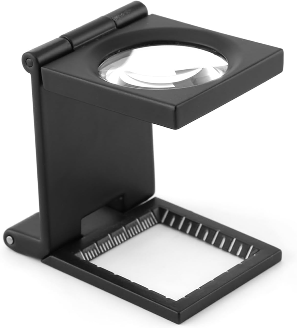 Mini Threefolding 10X Magnifier Magnifier Loupe, Folding Magnifier Loupe 10X28Mm Zinc Alloy Folding Magnifier Magnifying Glass with Scale for Textile Optical Jewelry Collection image number 6