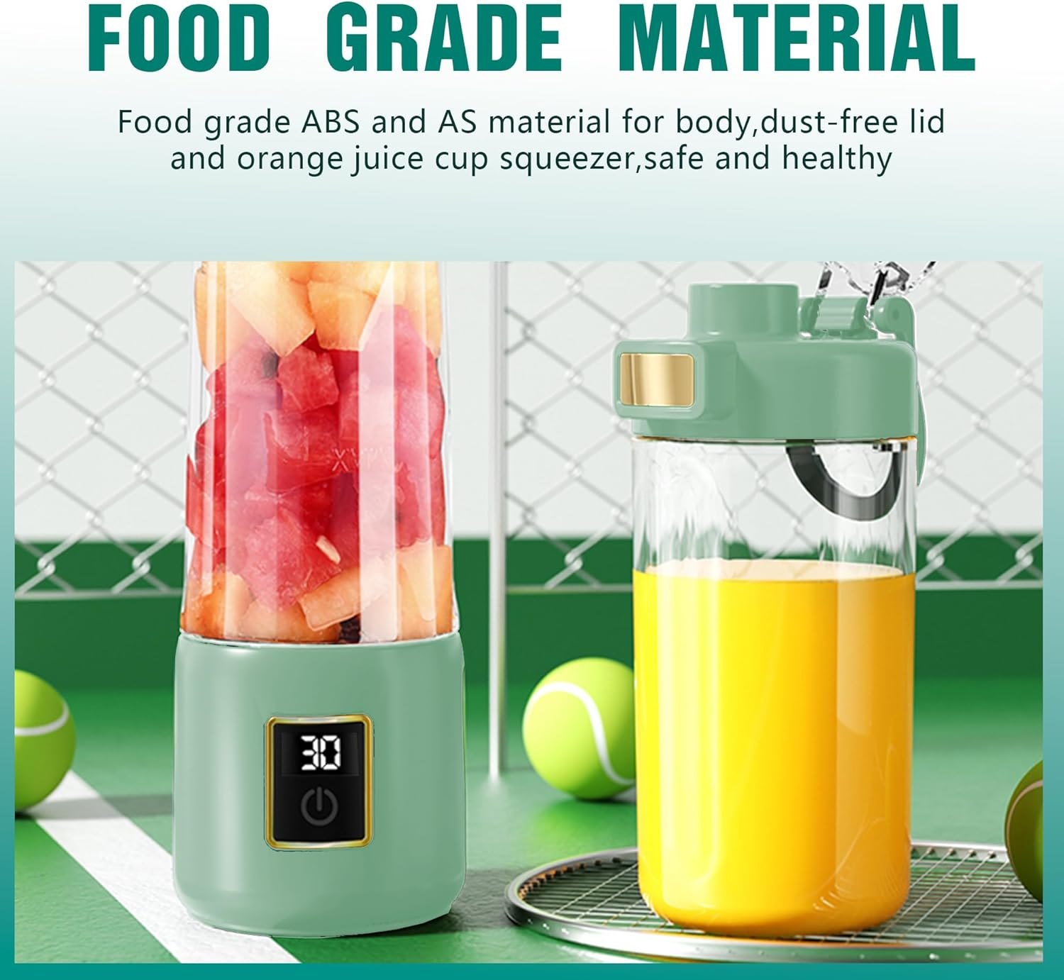 Smoothie Blender, 60W Portable Blender with LED Smart Display and 12 Food Grade Blades, USB Charging, Comes with 2 500ML Travel Mugs, BPA Free Juicer image number 5