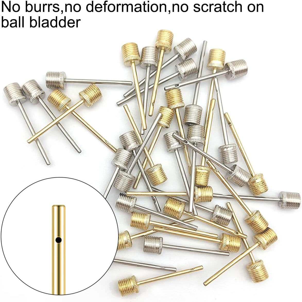 40 Pack Ball Pump Inflation Needle, Stainless Steel Air Pump Needle, with a Pump Needle Adaptor Hose, Inflate Pump Needle for Football Basketball Soccer Volleyball Rugby and Other Sports Balls image number 2